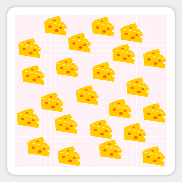 Cute Cheese Pattern Sticker by kapotka